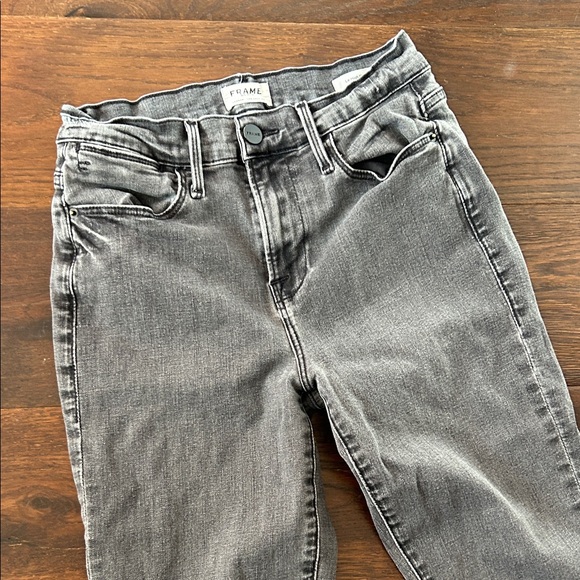 FRAME LE HIGH FLARE GRAY JEANS sz 26 - Picture 6 of 9